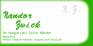 nandor zwick business card